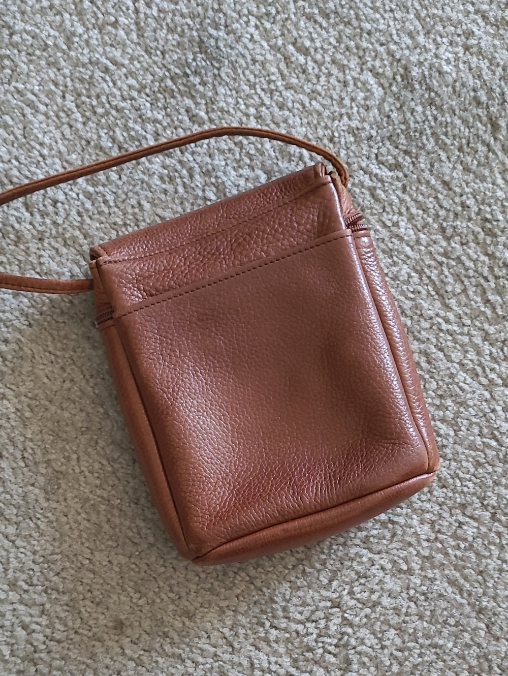 Vintage Brown Pebbled Leather Crossbody Bag - Picture 3 of 7